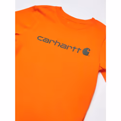 Carhartt Boys' Knit Short Sleeve Crewneck Logo T-Shirt  Orange  7