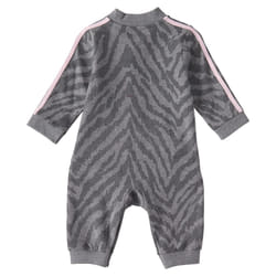 adidas baby girls Long Sleeve Zip Front Printed French Terry Coveralls and Toddler Sleepers  Charcoal Grey Heather  24 Months US
