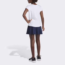 adidas Girls' 3-Stripe Flounce Knit Skorts Tennis Skirt  Vivid Red  4