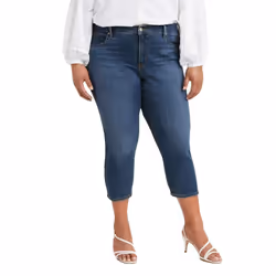 Levi's Women's Plus-Size Shaping Capri Lapis Amidst - Medium Indigo