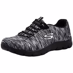 Skechers Women's Empire Game On Fashion Sneaker Black Charcoal 7 W U