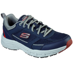 ) Skechers Oak Canyon Verketta Leather Men's Navy/Grey Trainers - Blue, 6 (Adults'