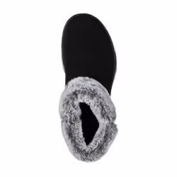 ) Skechers On The Go Joy Savvy Wide Suede/Faux Fur Women's Black/Grey Boots - Black, 5 (Adults'
