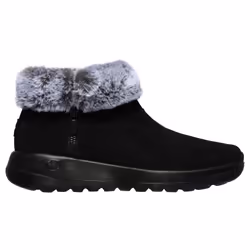 ) Skechers On The Go Joy Savvy Wide Suede/Faux Fur Women's Black/Grey Boots - Black, 6 (Adults'