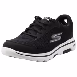 Skechers Mens gowalk 5 Demitasse-Textured Knit Lace Up Performance Walking Shoe Sneaker BlackWhite 105