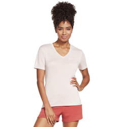Skechers Womens 2021 Apparel Tranquil V-Neck Modal Chest Pocket T-Shirt - M, Light Pink