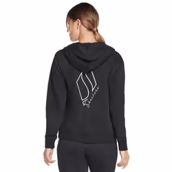 Skechers Womens Diamond Crown Kangaroo Pocket Drawcord Full Zip Hoody - M, Bold Black