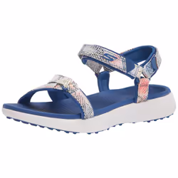 Skechers Women's 600 Spikeless Golf Sandal Shoe Blue/Multi Snake Print 11