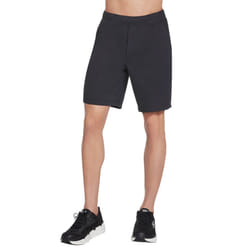 Skechers Mens Explore 9" Elastic Drawstring French Terry Cotton Shorts - L, Bold Black