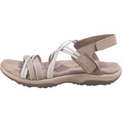 Skechers Women's Reggae Slim-Takes Two Flat Sandal  Taupe  8