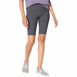 Skechers womens Go Walk High Waisted 10"" Bike Shorts  Heathered Gray