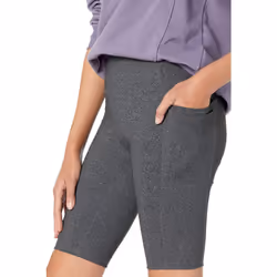 Skechers womens Go Walk High Waisted 10"" Bike Shorts  Heathered Gray