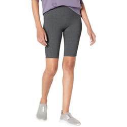 Skechers Women's Go Walk High Waisted 10"" Bike Short  Heathered Gray