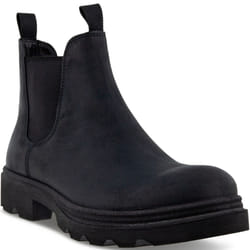 , Black) ECCO Mens Grainer Water Repelent Leather Slip On Ankle Chelsea Boot - Black - 10 (44EU