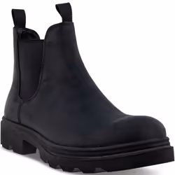 , Black) ECCO Mens Grainer Water Repelent Leather Slip On Ankle Chelsea Boot - Black - 10.5-11 (45EU