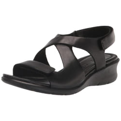 ECCO Women's Felicia Cross Wedge Sandal  Black  8-8.5