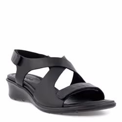 ECCO Women's Felicia Cross Wedge Sandal  Black  8-8.5
