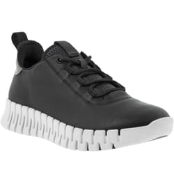 UK, Black/Light Grey) ECCO Womens Gruuv Leather Leisure Elastic Laces Trainers Sneakers Shoes - 4.5 (37EU