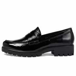 ECCO Women's MODTRAY Penny Loafer  Black Patent  6-6.5