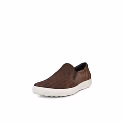 ECCO Men's Soft 7 Woven Slip On 2.0 Sneaker Mocha Nubuck 8-8.5