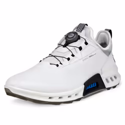 Ecco Mens 2024 M Biom C4 Boa Fastening Waterproof Leather Spikeless Golf Shoes - UK 11.5, White/Black