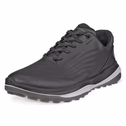 Ecco Mens 2025 LT1 M Lace Up Waterproof Spikeless Full Grain Leather Golf Shoes - UK 10.5-11, Black