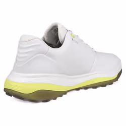Ecco Mens 2024 LT1 M Lace Up Waterproof Spikeless Full Grain Leather Golf Shoes - UK 10, White/Yellow