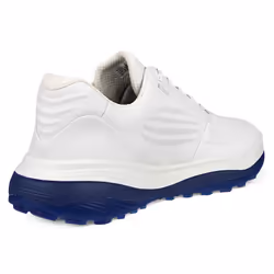 Ecco Mens 2024 LT1 M Lace Up Waterproof Spikeless Full Grain Leather Golf Shoes - UK 7.5, White/Blue