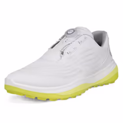 Ecco Mens 2024 LT1 M Boa Waterproof Leather Cushioned Spikeless Golf Shoes - UK 7.5, White