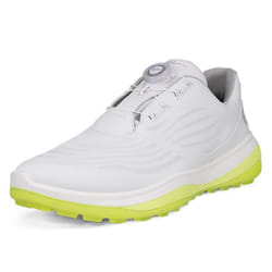 Ecco Mens 2024 LT1 M Boa Waterproof Leather Cushioned Spikeless Golf Shoes - UK 7.5, White