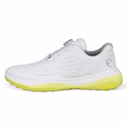 Ecco Mens 2024 LT1 M Boa Waterproof Leather Cushioned Spikeless Golf Shoes - UK 7.5, White