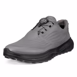 Ecco Mens LT1 M Boa Waterproof Leather Cushioned Spikeless Golf Shoes - UK 10, Steel