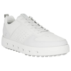 Ecco Mens 2025 Street 720 Leather Waterproof Hybrid Spikeless Golf Shoes - UK 8-8.5, White