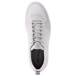 Ecco Mens 2025 Street 720 Leather Waterproof Hybrid Spikeless Golf Shoes - UK 10.5-11, White