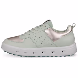 Ecco Womens 2025 Street 720 Leather Waterproof Hybrid Spikeless Golf Shoes - UK 6, Gold Metallic/Matcha