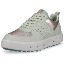 Ecco Womens 2025 Street 720 Leather Waterproof Hybrid Spikeless Golf Shoes - UK 6.5-7, Gold Metallic/Matcha