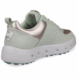 Ecco Womens 2025 Street 720 Leather Waterproof Hybrid Spikeless Golf Shoes - UK 6.5-7, Gold Metallic/Matcha
