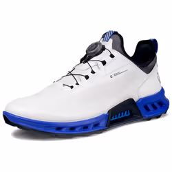 Ecco Mens 2025 M Biom C4 Boa Fastening Waterproof Leather Spikeless Golf Shoes - UK 10.5-11, White/Virtual