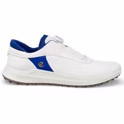 Ecco Mens 2025 Core Low-Cut BOA Waterproof Leather Spikeless Golf Shoes - UK 9-9.5, White/Virtual