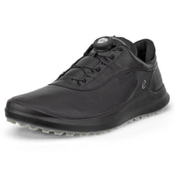 Ecco Mens 2025 Core Low-Cut BOA Waterproof Leather Spikeless Golf Shoes - UK 9-9.5, Black