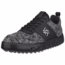 Ecco Mens 2025 Street 720 Hybrid Leather Waterproof Spikeless Golf Shoes - UK 10.5-11, Black