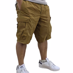 TIMBERLAND Mens Cargo Shorts Elasticated Summer Casual Quick Dry Beach Shorts - Brown, W32