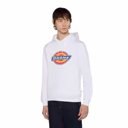Dickies Icon Logo Polyester Unisex Adults White Hooded Sweatshirt - White, M