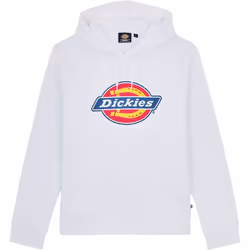 Dickies Icon Logo Polyester Unisex Adults White Hooded Sweatshirt - White, L