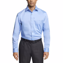 Van Heusen Men's Dress Shirt Regular Fit Ultra Wrinkle Free Flex Collar Stretch  Blue Frost  17-17.5 Neck 36-37 Sleeve