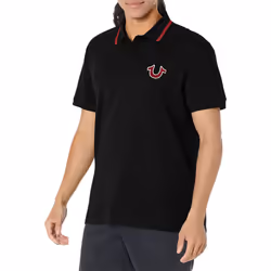 True Religion Mens Polo Shirt Regular Fit - Black, 2XL