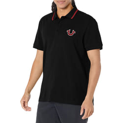 True Religion Mens Polo Shirt Regular Fit - Black, 2XL