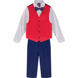 Tommy Hilfiger Boys' 4-Piece Formal Suit Set Includes Shirt Dress Pa