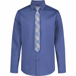 Van Heusen Boys' Long Sleeve Collared Button-Down Dress Shirt and Tie