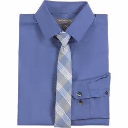 Van Heusen Boys' Long Sleeve Collared Button-Down Dress Shirt and Tie